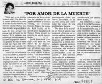 "Por amor de la muerte"  [artículo] Luis E. Aguilera.
