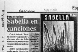 Sabella en canciones  [artículo].