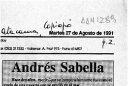 Andrés Sabella  [artículo] Omar Monroy.