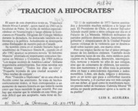 "Traición a Hipócrates"  [artículo] Luis E. Aguilera.