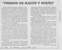 "Versos de razón y sueño"  [artículo] Luis E. Aguilera.