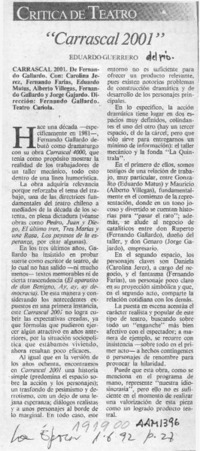 "Carrascal 2001"  [artículo] Eduardo Guerrero.