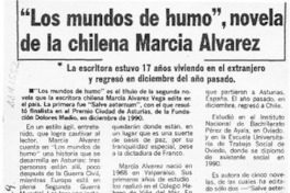 "Los Mundos de humo", novela de la chilena Marcia Alvarez  [artículo].
