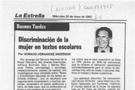 Discriminación de la mujer en textos escolares  [artículo] Horacio Hernández Anderson.