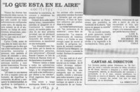 "Lo que está en el aire"  [artículo] Luis E. Aguilera.