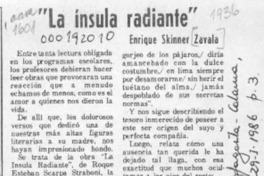 "La ínsula radiante"  [artículo] Enrique Skinner Zavala.