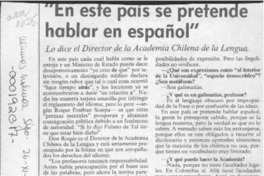 "En este país se pretende hablar en español"  [artículo].