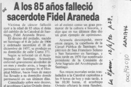 A los 85 años falleció sacerdote Fidel Araneda  [artículo].