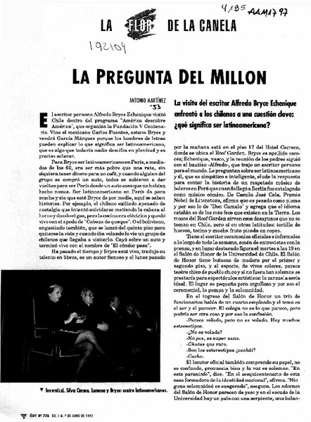 La pregunta del millón  [artículo] Antonio Martínez.