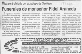 Funerales de monseñor Fidel Araneda  [artículo].