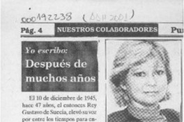 Después de muchos años  [artículo] Luisa Peña Jiménez.