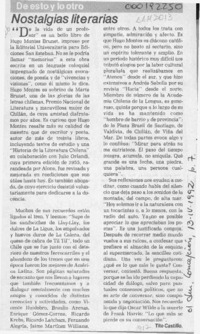 Nostalgias literarias  [artículo] Tito Castillo.
