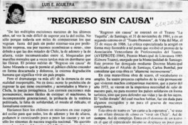 "Regreso sin causa"  [artículo] Luis E. Aguilera.