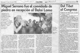 Miguel Serrano fue el convidado de piedra en recepción al Dalai Lama  [artículo].