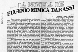 La novela de Eugenio Mimica Barassi  [artículo] Ernesto Livacic Gazzano.