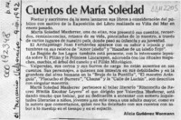 Cuentos de María Soledad  [artículo] Alicia Gutiérrez Wormann.