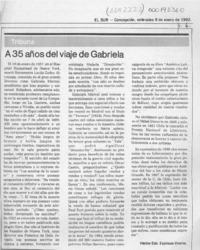 A 35 años del viaje de Gabriela  [artículo] Héctor Edo. Espinoza Viveros.