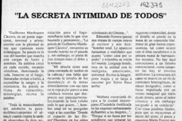 "La secreta intimidad de todos"  [artículo] Luis E. Aguilera.