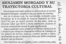 Benjamín Morgado y su trayectoria cultural  [artículo] M. C.