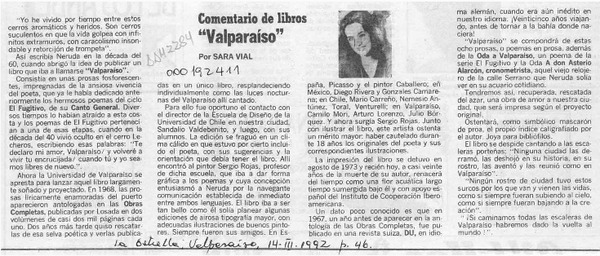 "Valparaíso"  [artículo] Sara Vial.