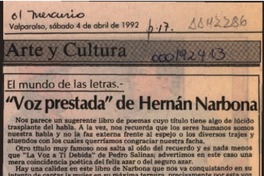 "Voz prestada" de Hernán Narbona  [artículo] Carlos León Pezoa.