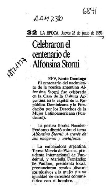 Celebraron el centenario de Alfonsina Storni
