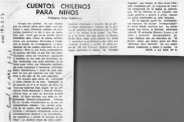 Cuentos chilenos para niños  [artículo] Wellington Rojas Valdebenito.