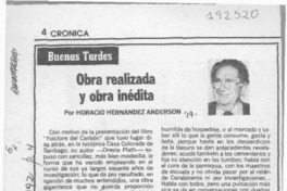 Obra realizada y obra inédita  [artículo] Horacio Hernández Anderson.