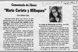 "María Carlota y Millaqueo"  [artículo] Sara Vial.