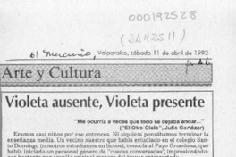 Violeta ausente, Violeta presente  [artículo] Carlos León Pezoa.