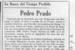 Pedro Prado  [artículo] Juan Montecino Parra.