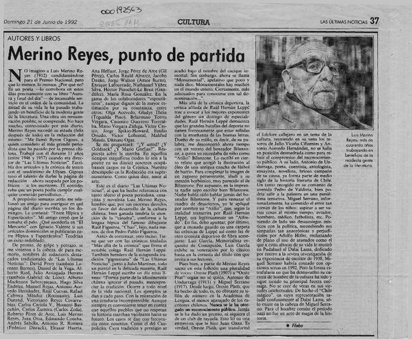 Merino Reyes, punto de partida  [artículo] Filebo.