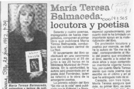 María Teresa Balmaceda, locutora y poetisa  [artículo].
