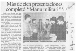 Más de cien presentaciones completó "Manu militari"  [artículo].