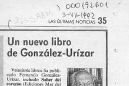 Un nuevo libro de González-Urízar  [artículo] Hugo Montes Brunet.