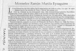Monseñor Ramón Munita Eyzaguirre  [artículo] M. E. L. de B.