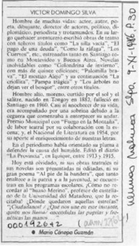 Víctor Domingo Silva  [artículo] Mario Cánepa Guzmán.