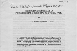 Indagación estimativa de la poesía forestal y provincial de Juvencio Valle