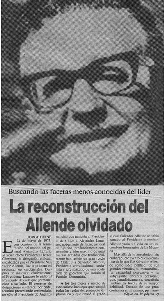 La reconstrucción del Allende olvidado