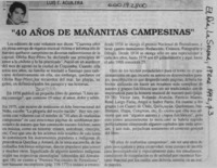 "40 años de mañanitas campesinas"  [artículo] Luis E. Aguilera.