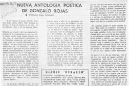 Nueva antología poética de Gonzalo Rojas  [artículo] Wellington Rojas Valdebenito.