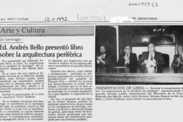 Ed. Andrés Bello presentó libro sobre la arquitectura periférica  [artículo].