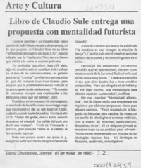 Libro de Claudio Sule entrega una propuesta con mentalidad futurista  [artículo].