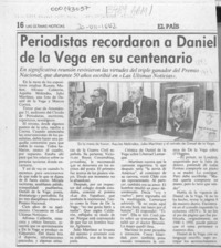 Periodistas recordaron a Daniel de la Vega en su centenario  [artículo].