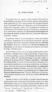 Dr. Nelson Osorio  [artículo] Eddie Morales Piña.