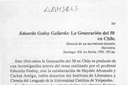 Eduardo Godoy Gallardo, "La generación del 50 en Chile"