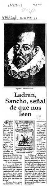 Ladran, Sancho, señal de que nos leen  [artículo].