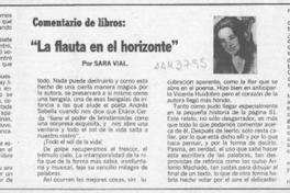 "La flauta en el horizonte"  [artículo] Sara Vial.