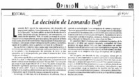 La Decisión de Leonardo Boff  [artículo].
