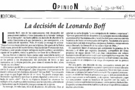 La Decisión de Leonardo Boff  [artículo].
